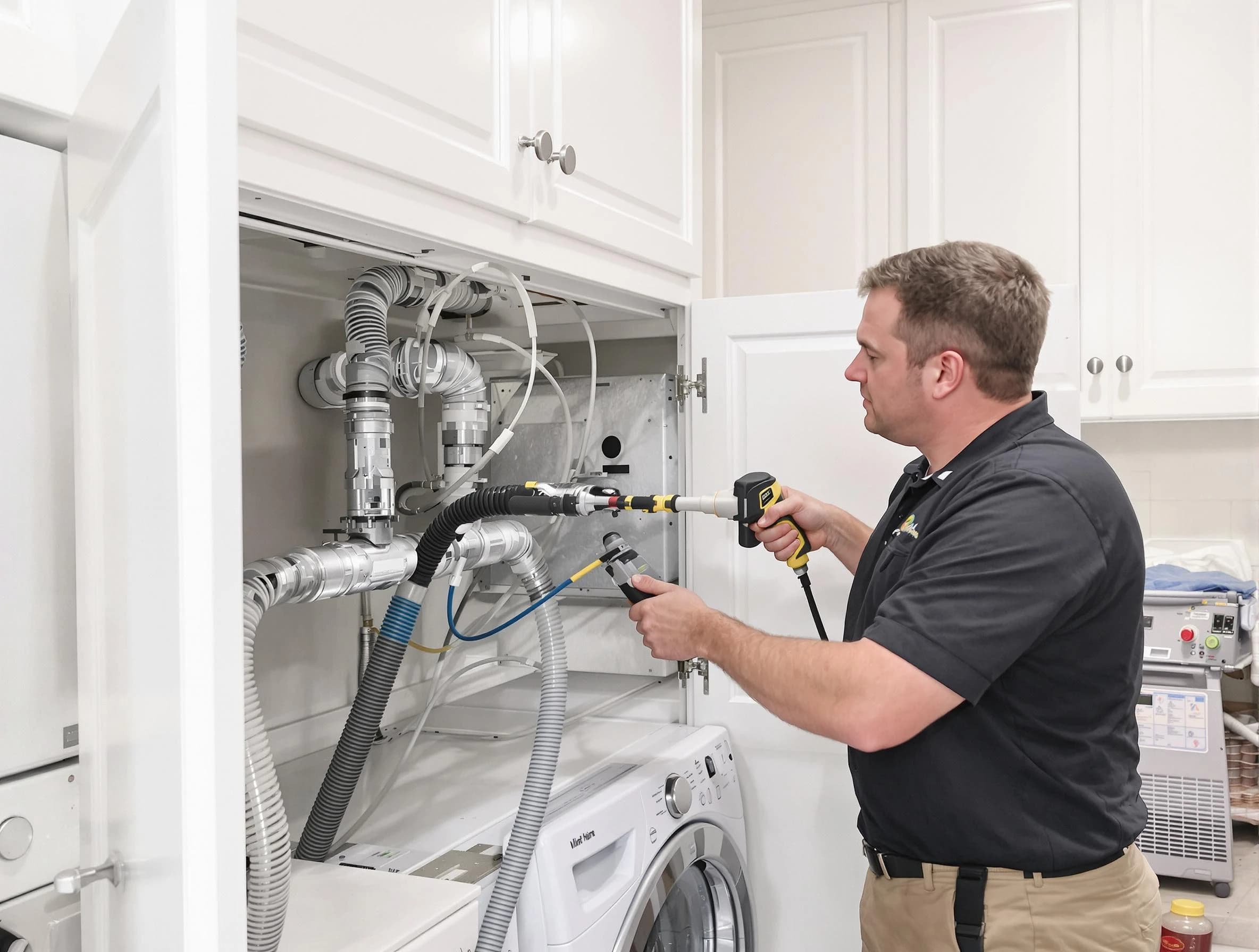 Bethel Acres Dryer Vent Cleaning professional removing severe blockage from a clogged dryer vent in Bethel Acres